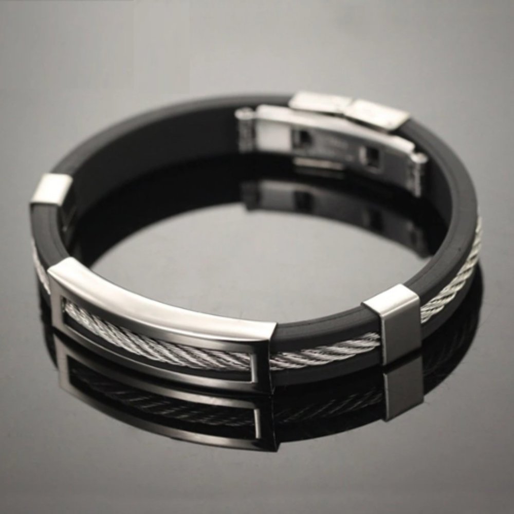 🍏50% OFF/3+...Men's Wire and Silicone Bangle/Bracelet